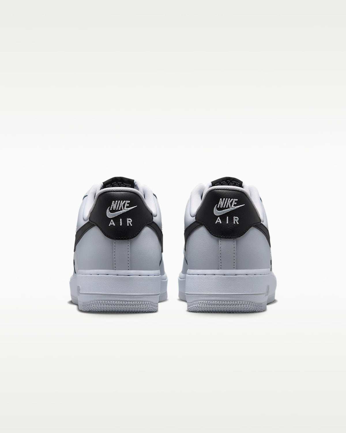 Nike Air Force 1 '07 Light Grey Black Swoosh Sneakers