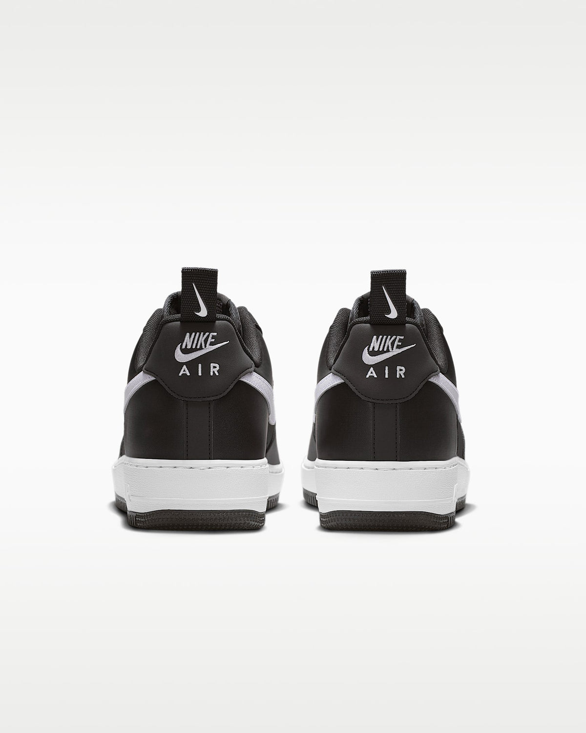 Nike Air Force 1 '07 Black White Mini Swoosh Sneakers