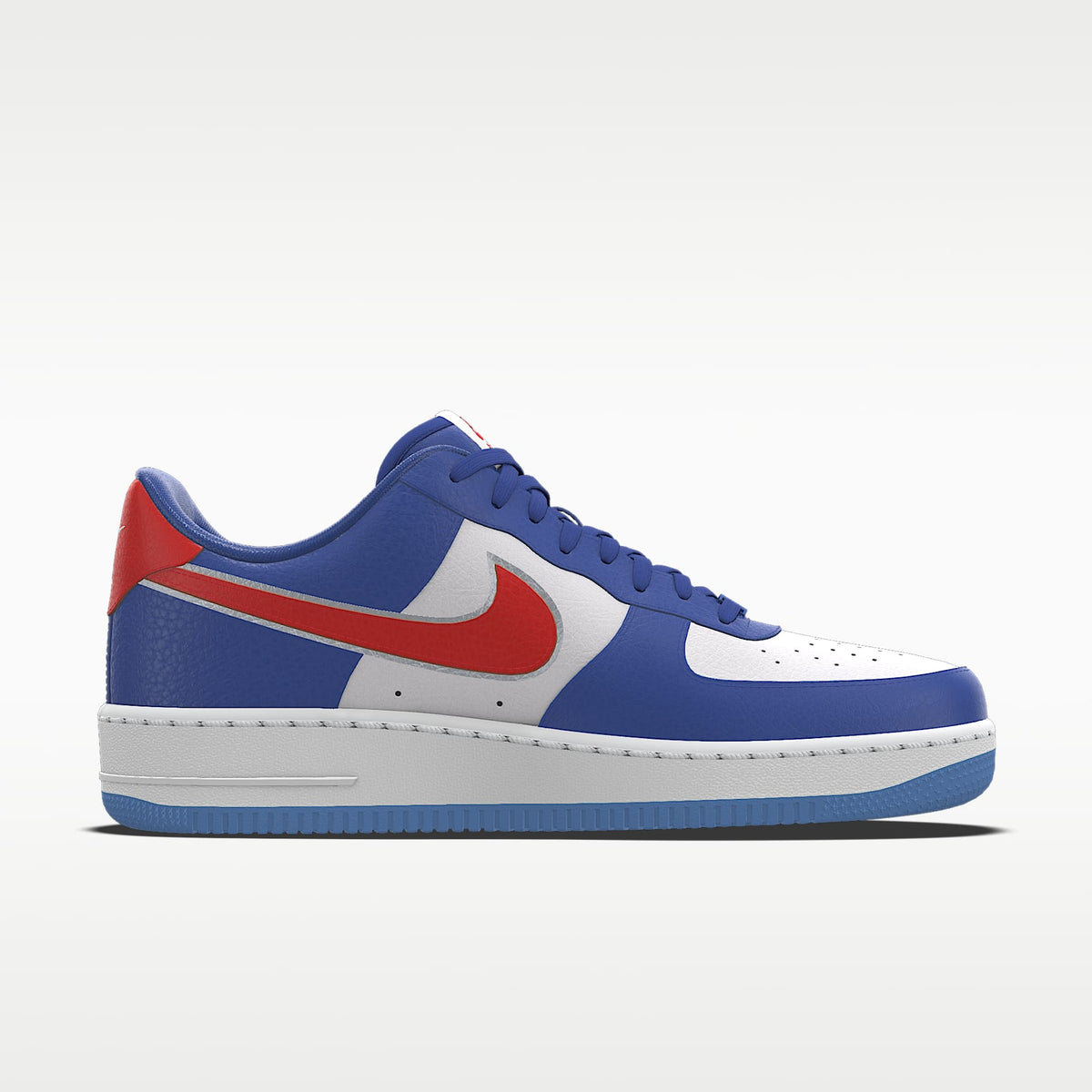 Nike Air Force 1 '07 White Blue Red Silver Outline Color-Block Sneakers