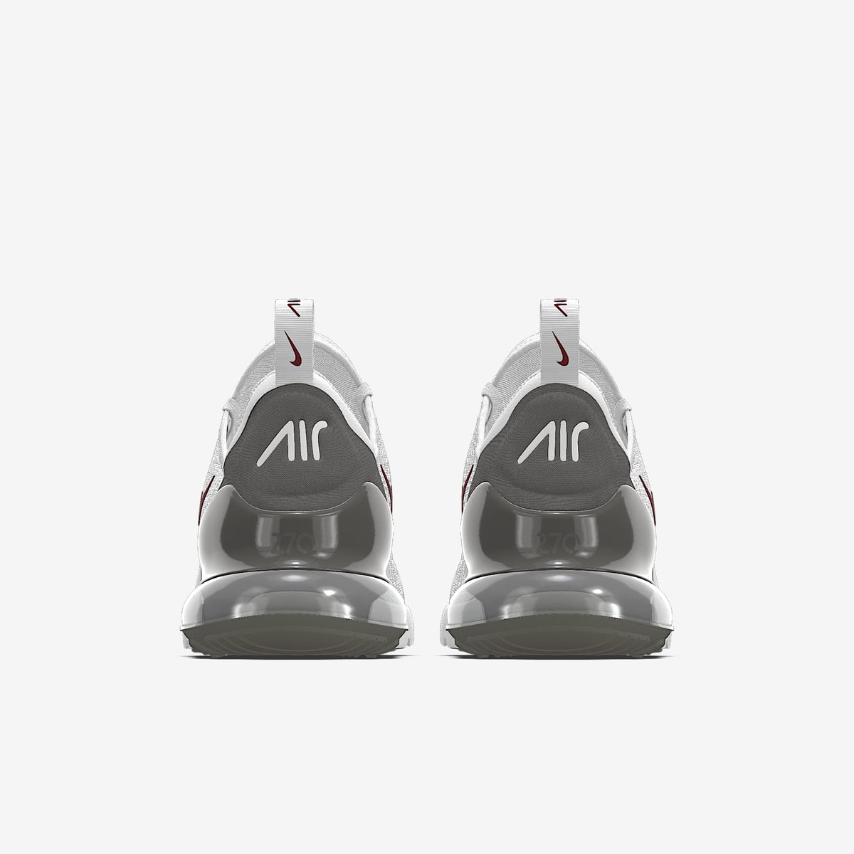 Nike Air Max 270 By You – White/Burgundy/Dark Grey Custom Sneaker