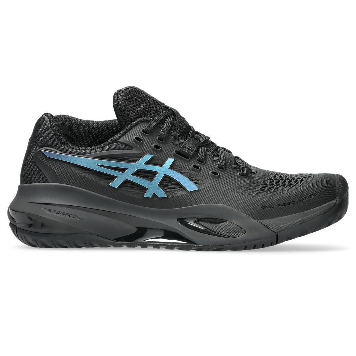 Asics Gel-Resolution – Black/Iridescent Blue Tennis Sneaker