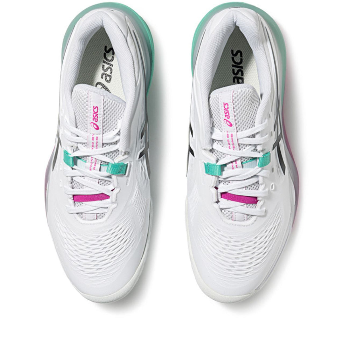 Asics Gel-Resolution – White/Black/Pink/Mint Tennis Sneaker