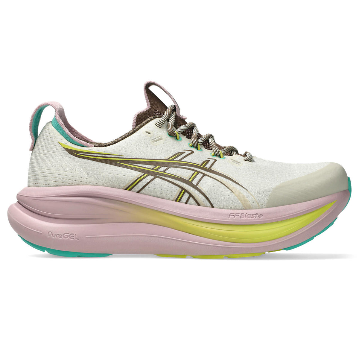 Asics Gel-Nimbus Off-White / Pink / Brown / Lime