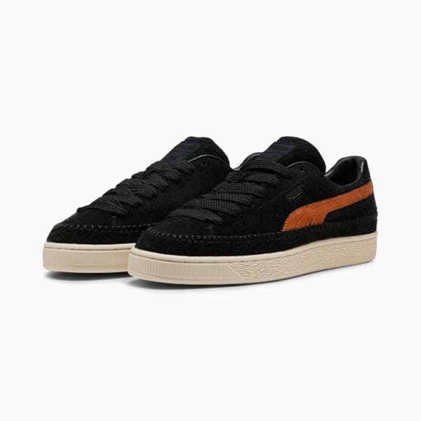 PUMA Suede VTG Black-Caramel Orange-Stitched-Vintage Off-White