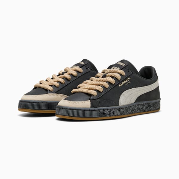 PUMA Suede x Nahmias Dark Grey-Beige-Thick Rope Laces-Gum Sole