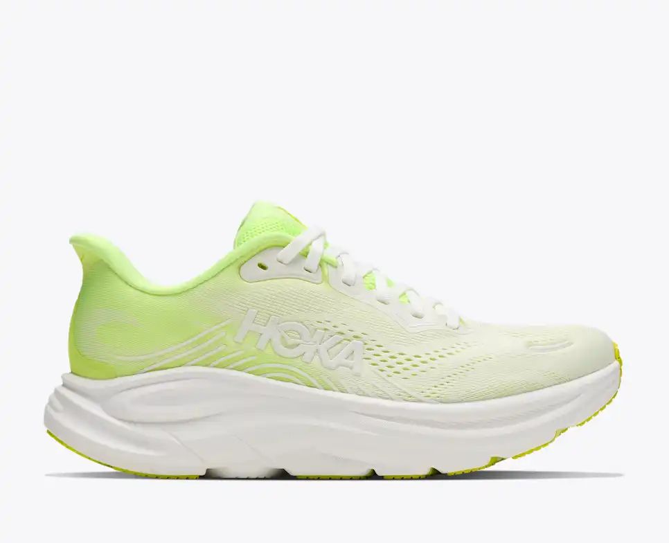 Hoka Bondi 8 — White / Lime Green