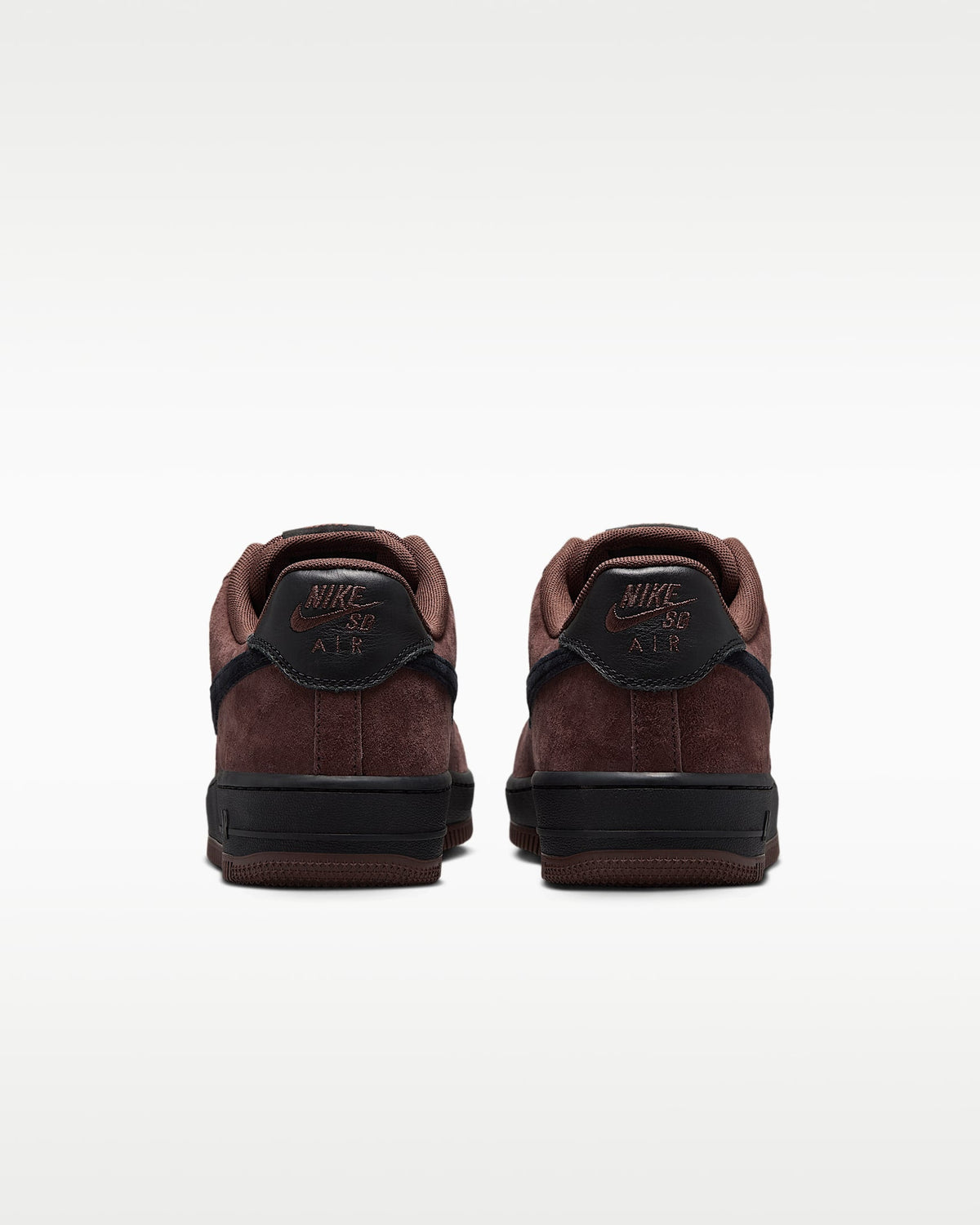 Nike Air Force 1 '07 Burgundy Suede Black Swoosh Sneakers