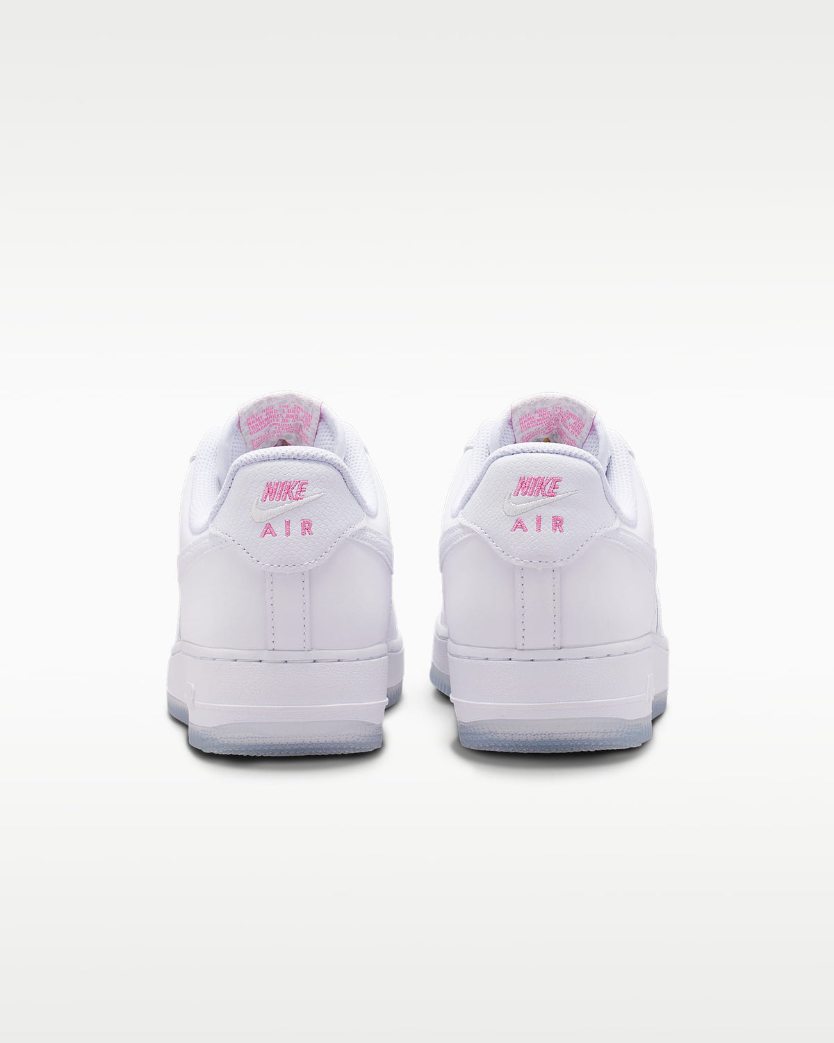 Nike Air Force 1 '07 White Mini Pink Swoosh Sneakers
