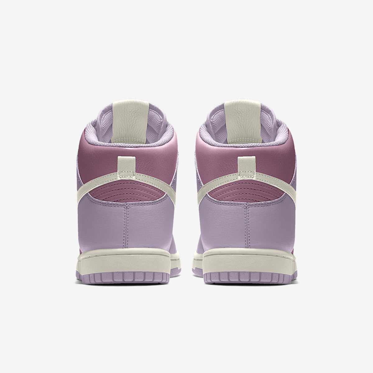 Nike Dunk High Two-Tone Lavender Purple Cream Swoosh Sneakers